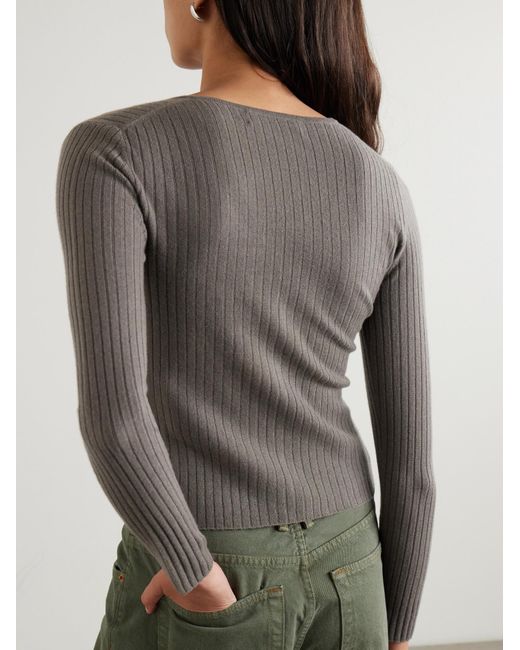 arch4 Gray Ribbed Sweater
