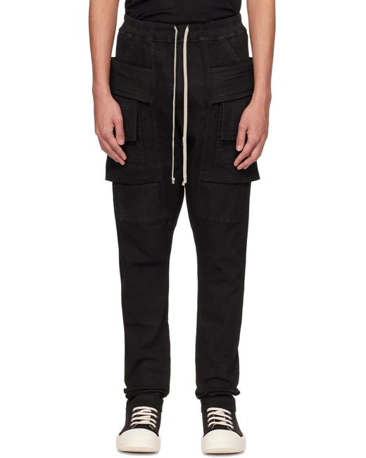 Rick Owens Black Creatch Cargo Trousers for men