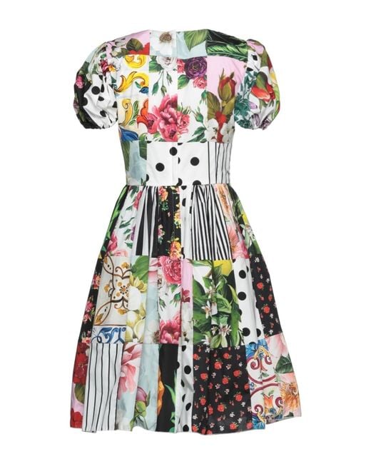 Dolce & Gabbana White Printed Dress