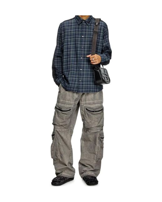 DIESEL Blue S-Simply-Check Shirt for men