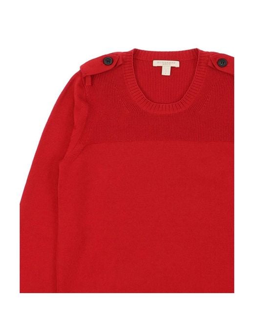Burberry Red Button Detail Pullover