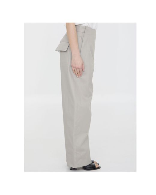 Bottega Veneta Gray Regular Fit Sailor Pants