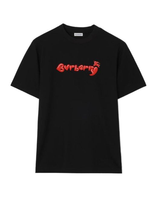 Burberry Black Heart Logo Cotton T-Shirt for men