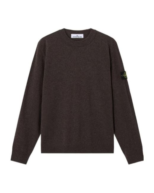 Stone Island Gray Logo-Patch Sweater for men