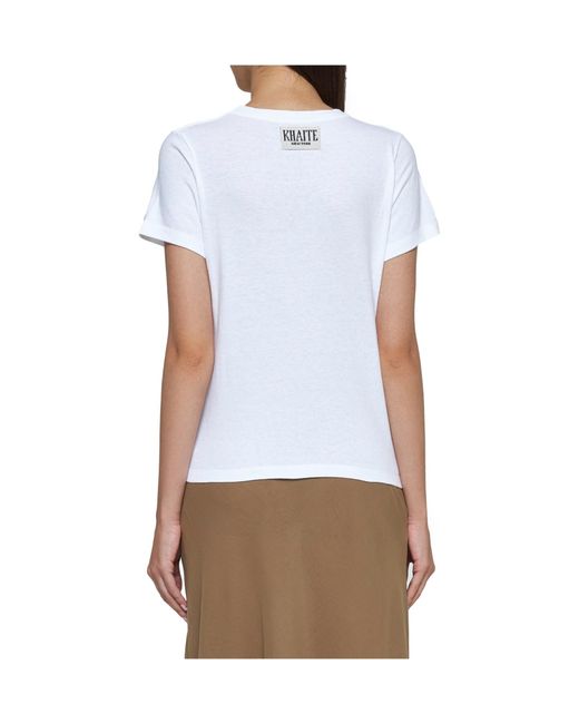 Khaite White The Samson Crewneck T-Shirt