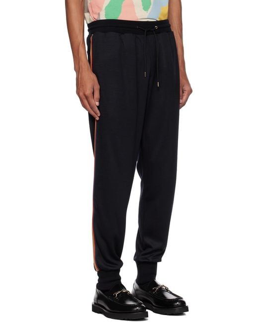 Paul Smith Blue Stripe Detailed Drawstring Jogging Pants for men