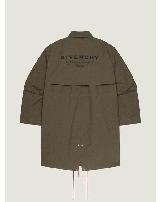 Givenchy Green Oversized Longline Parka