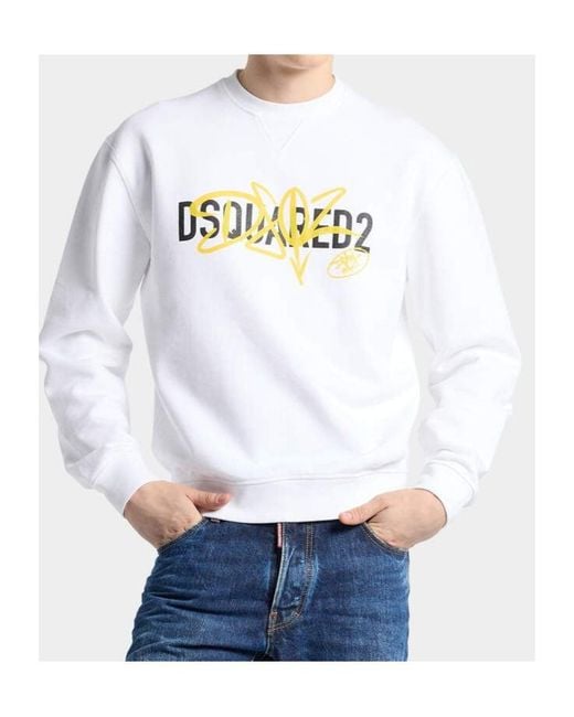 DSquared² White Graphic Logo Sweatshirt for men
