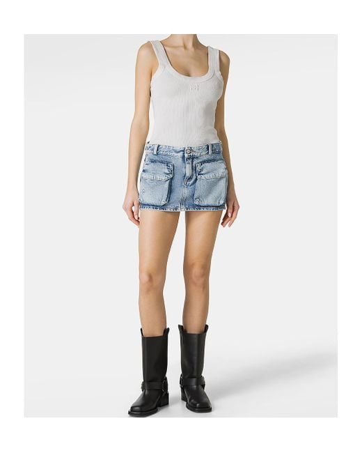 ICON DENIM Blue Gio Cargo Denim Mini Skirt