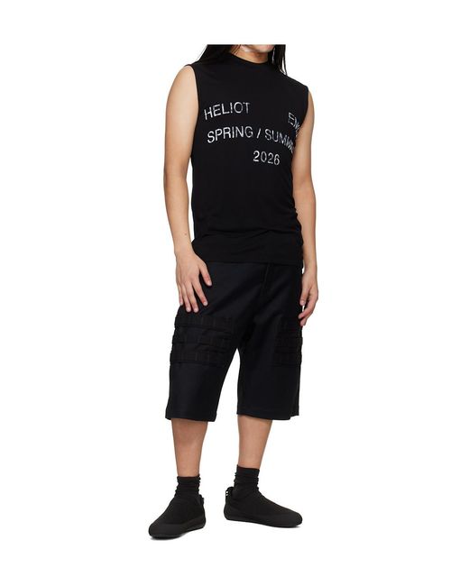 HELIOT EMIL Black Overo Crew Neck Vest for men