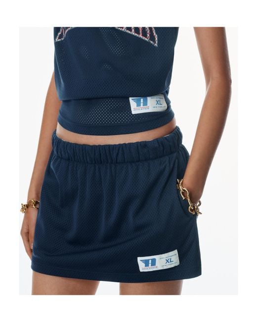 Alexander Wang Blue Deconstructed Athletic Mesh Skort