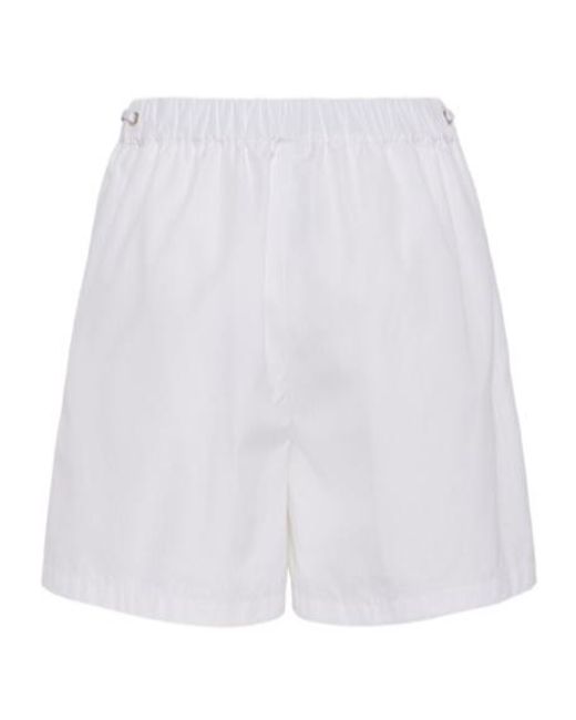 Max Mara White Elastic Waist Shorts
