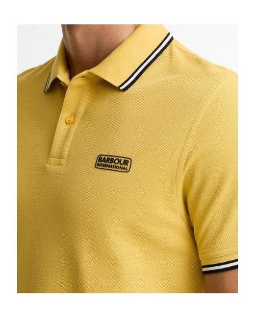 Barbour Yellow Evan Logo Polo Shirt for men