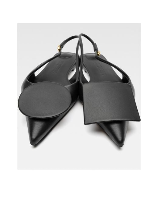 Jacquemus Black Circle Square Flats