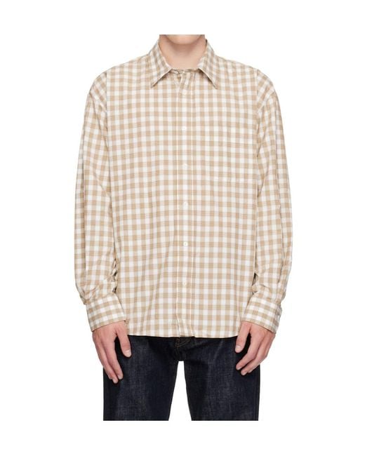 sunflower Natural Checked Button-Up Shirt for men