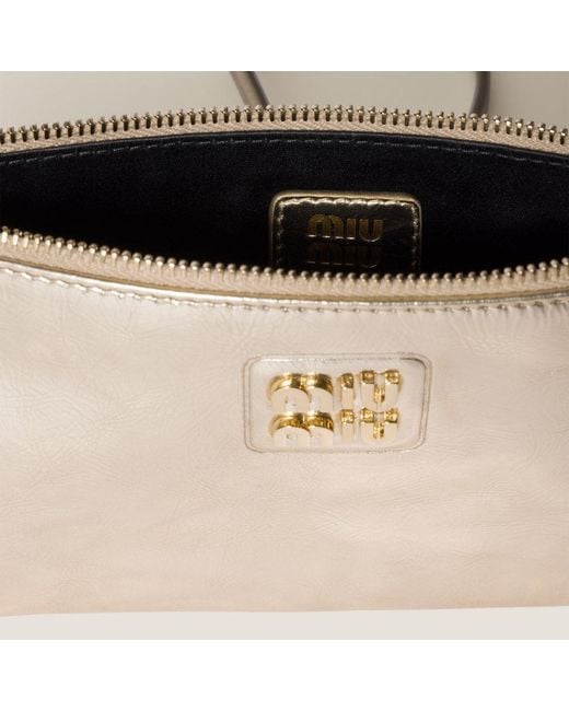 Miu Miu Metallic Logo-Lettering Clutch Bag