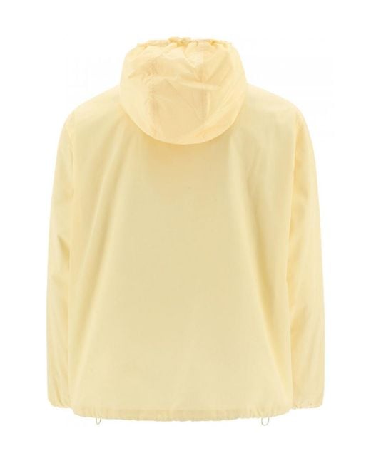 Jil Sander Yellow Zip-Up Drawstring Hooded Jacket for men