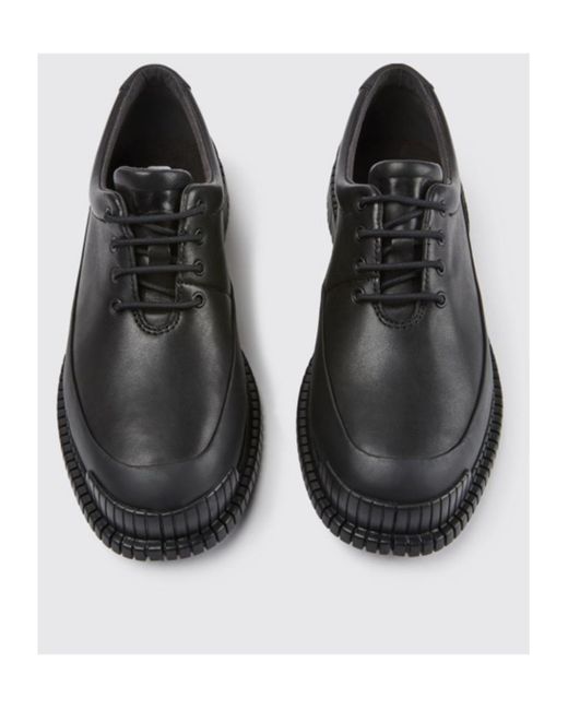 Camper Black Pix Round Toe Lace-Up Shoes