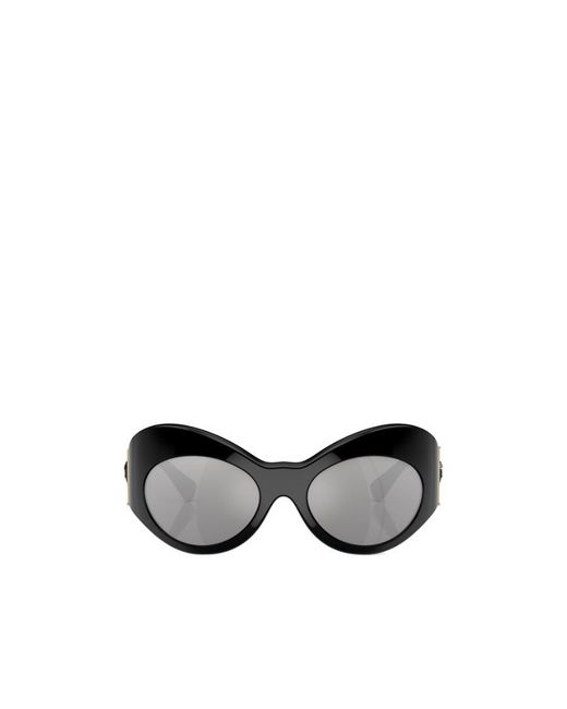 Versace White Oval Shield-Frame Sunglasses