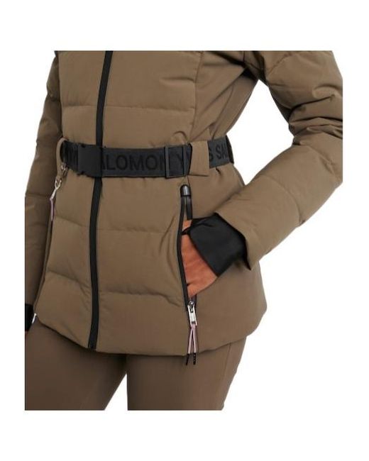 Yves Salomon Green Belted Down Jacket