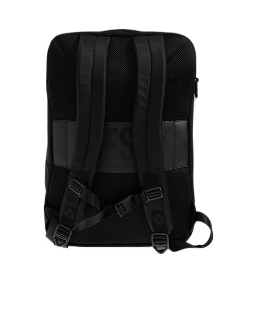DIESEL Black Strong Image Backpack for men