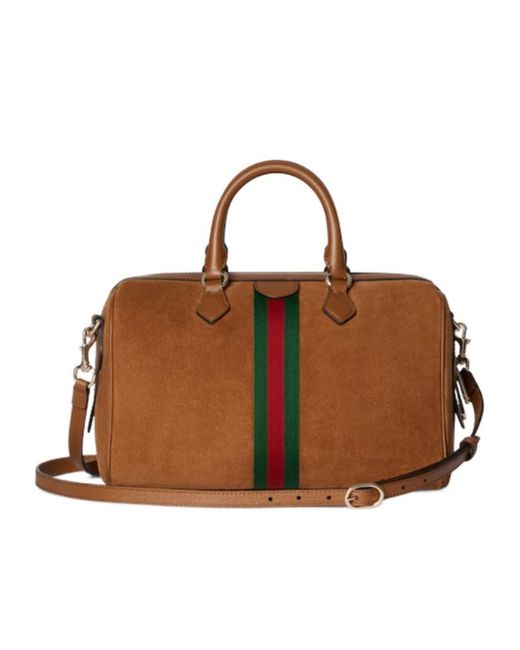 Gucci Brown Ophidia Large Boston Bag