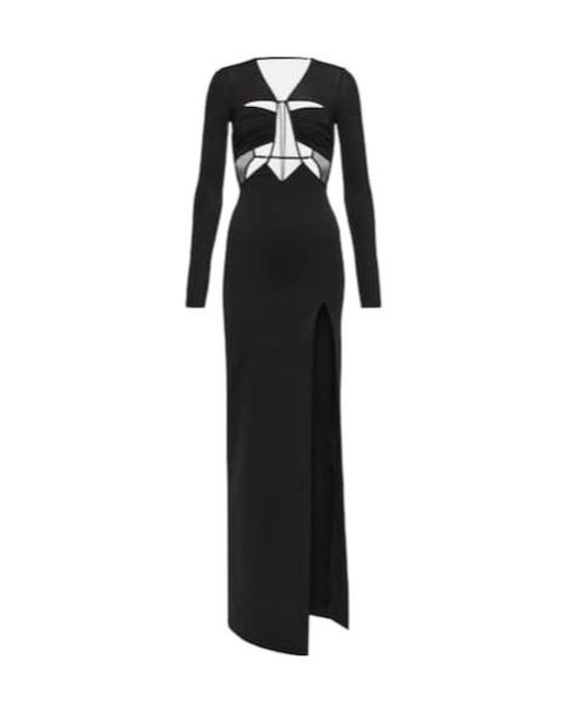 Nensi Dojaka Black Cutout Jersey Maxi Dress