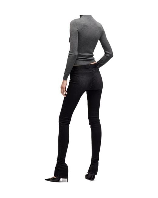 Gucci Gray Fine Rib Knit Wool Top With Horsebit