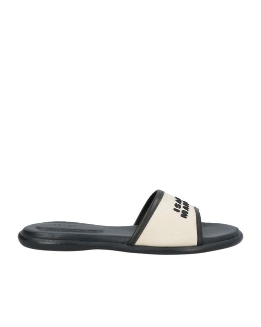 Isabel Marant Brown Two-Tone Canvas Slippers