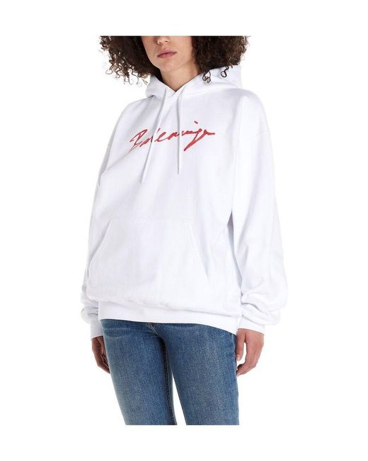 Balenciaga White Back Pulled Hoodie
