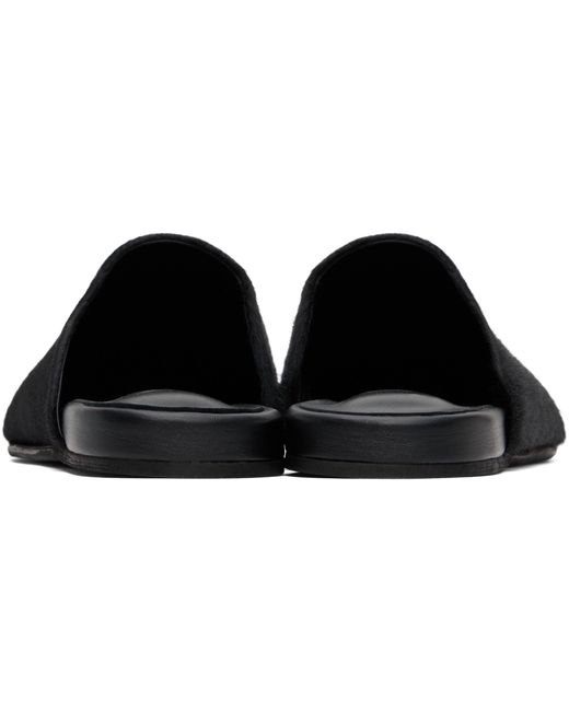 Ancient Greek Sandals Black Round-Toe Mules
