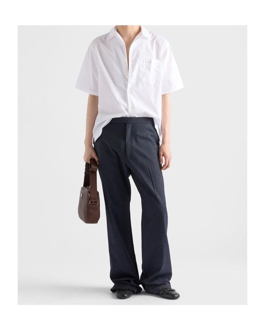 Prada White Short-Sleeved Button-Up Shirt for men