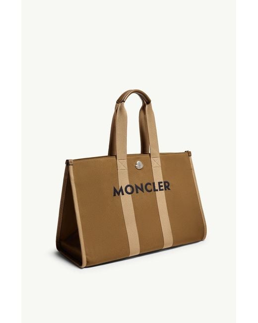 Moncler Brown Logo Canvas Tote Bag for men