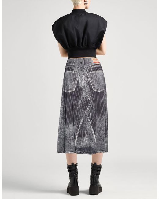 DIESEL Gray Two-Tone Spliced Umbrella Skirt