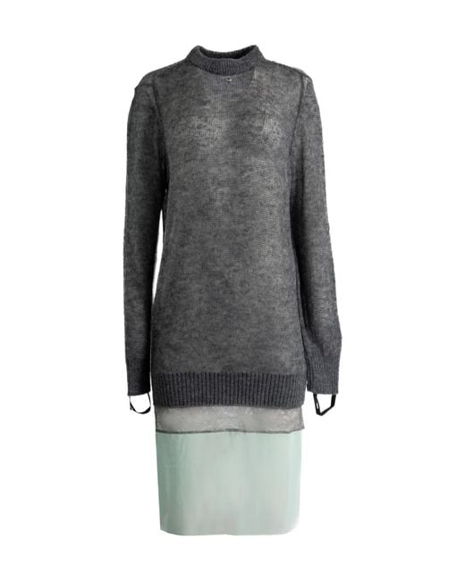 Coperni Gray Ribbed Midi Dress