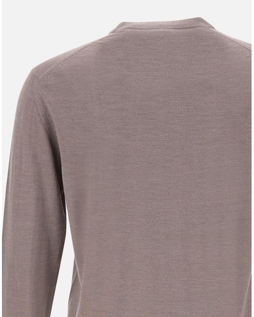 Eleventy Brown Crew Neck Long Sleeve Sweater for men