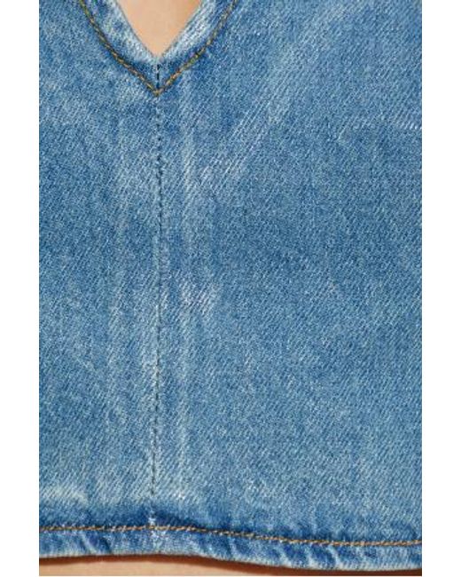 IRO Blue V-Neck Denim Top
