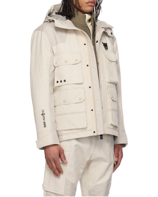 Moncler White Grenoble Spur Hooded Field Jacket for men