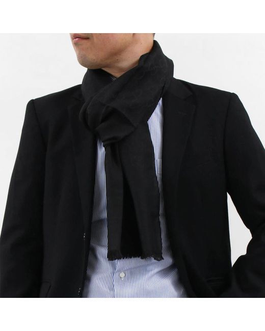 Gucci Black Jacquard Scarf