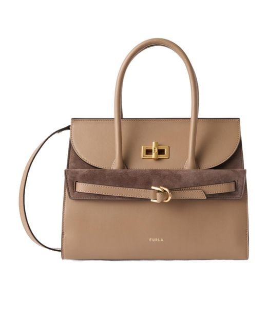 Furla Brown Turn-Lock Shoulder Bag