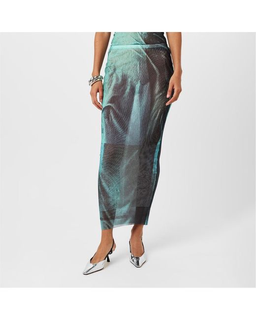 Jean Paul Gaultier Green Midi Skirt