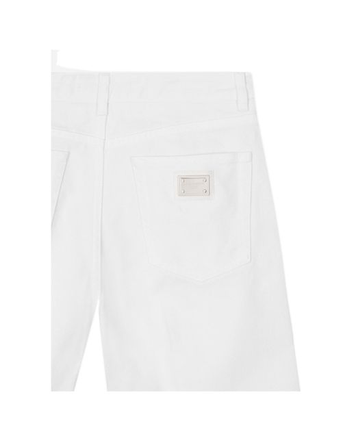 Dolce & Gabbana White Logo Tag Flared Jeans