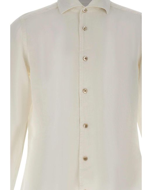 Eleventy White Long Sleeved Buttoned Shirt for men