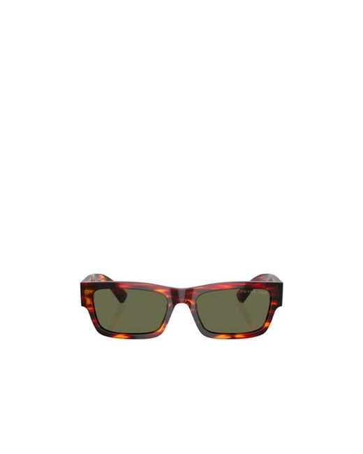 Prada Green Eyewear Rectangular Frame Sunglasses for men