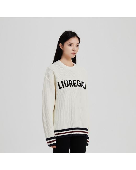 LIU REGALI White Long-Sleeved Sweater for men