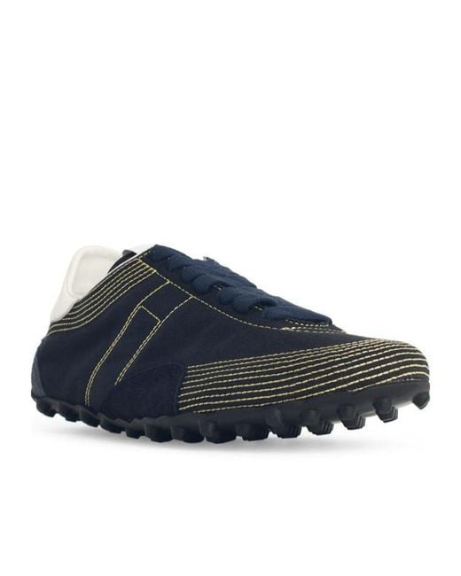 Maison Margiela Blue Sprinters Contrast-Stitch Lace-Up Sneakers for men