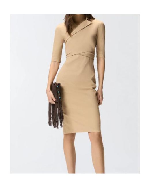 Pinko Natural Bow Detailed Slim-Fit Midi Dress