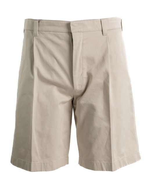 Prada Gray Pleated Tailored Shorts for men