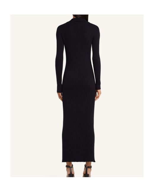 Courreges Black Button-Down Midi Dress