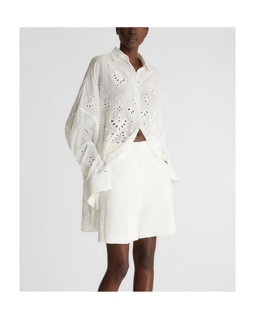 Ermanno Scervino White Broderie Anglaise Buttoned Shirt